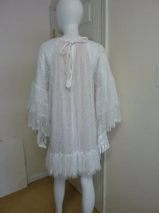 Alice & Olivia Delia Lace Ruffled Tunic Minidress - Picture 14 of 15